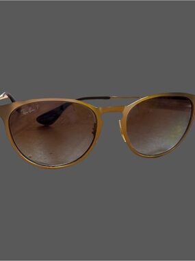 Ray-Ban Erika Metal RB3539 Gold Sunglasses Brown Polarized Lenses 54mm + Case